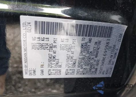 2024 Nissan Rogue S Fwd from USA, damaged, VIN 5N1BT3AA9RC695983